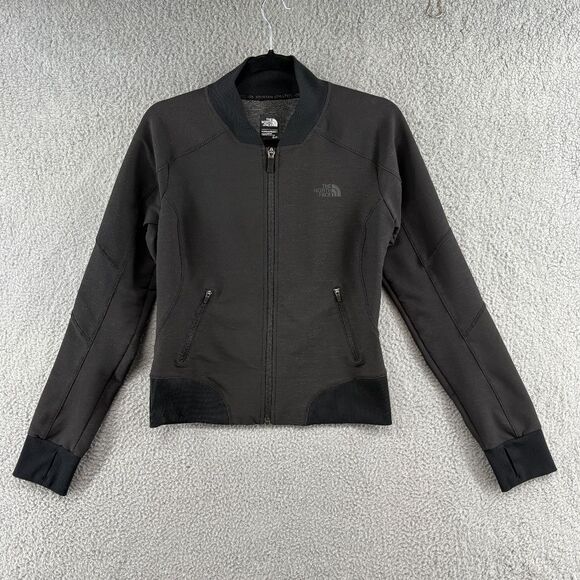 North face women's track jacket size small black gray - Picture 1 of 14